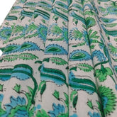 Flower Fabric Block Print – Indian Voile Cotton Floral Lightweight Soft Jaipuri Fabric By The Yard